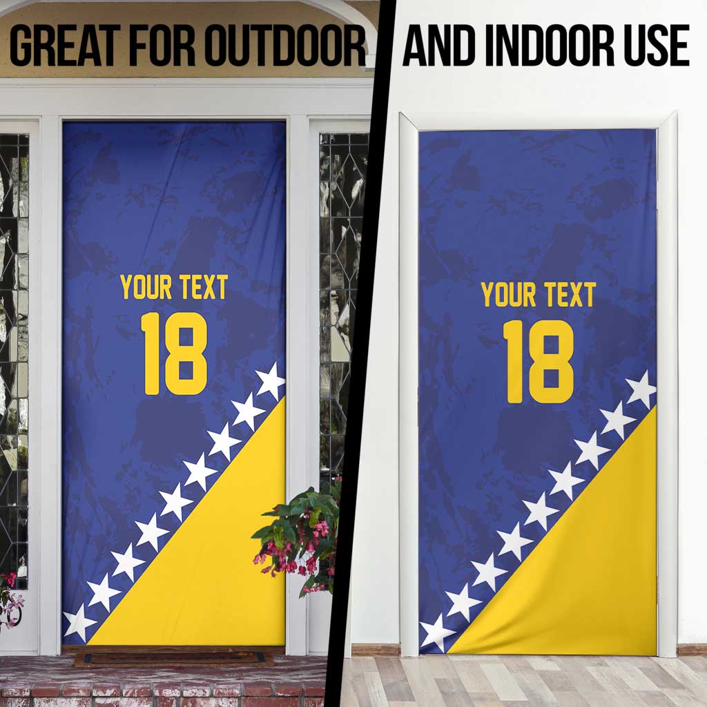 Custom Bosnia and Herzegovina Football Door Cover Go Champion Sporty Style - Wonder Print Shop