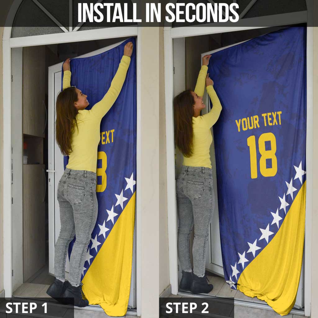 Custom Bosnia and Herzegovina Football Door Cover Go Champion Sporty Style - Wonder Print Shop