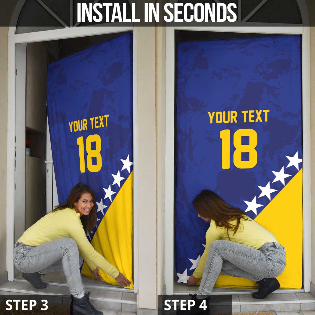 Custom Bosnia and Herzegovina Football Door Cover Go Champion Sporty Style - Wonder Print Shop