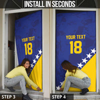 Custom Bosnia and Herzegovina Football Door Cover Go Champion Sporty Style - Wonder Print Shop