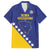 Custom Bosnia and Herzegovina Football Family Matching Off The Shoulder Long Sleeve Dress and Hawaiian Shirt Go Champion Sporty Style - Wonder Print Shop
