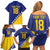 Custom Bosnia and Herzegovina Football Family Matching Off Shoulder Short Dress and Hawaiian Shirt Go Champion Sporty Style - Wonder Print Shop