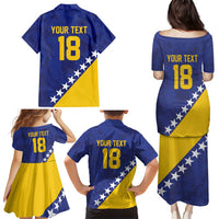 Custom Bosnia and Herzegovina Football Family Matching Puletasi and Hawaiian Shirt Go Champion Sporty Style - Wonder Print Shop