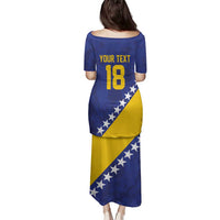 Custom Bosnia and Herzegovina Football Family Matching Puletasi and Hawaiian Shirt Go Champion Sporty Style - Wonder Print Shop