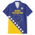 Custom Bosnia and Herzegovina Football Family Matching Short Sleeve Bodycon Dress and Hawaiian Shirt Go Champion Sporty Style - Wonder Print Shop