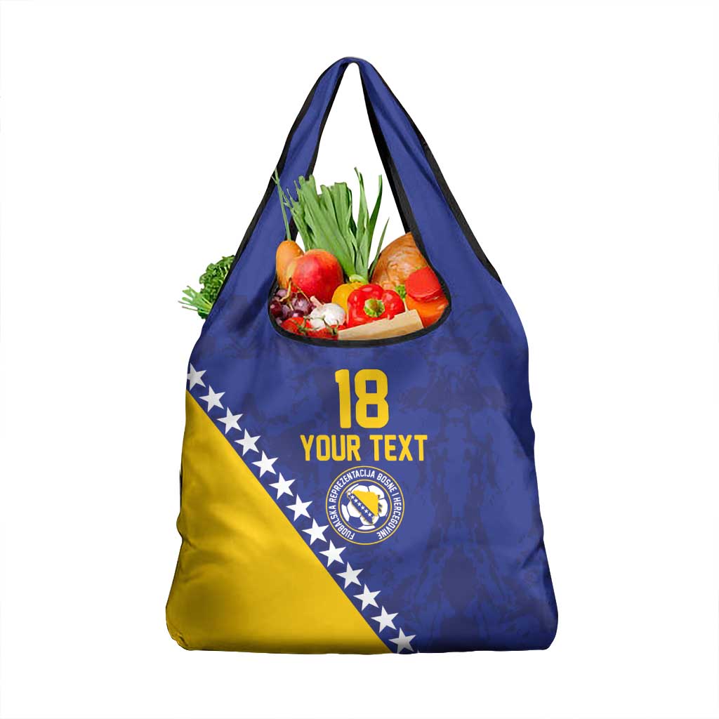 Custom Bosnia and Herzegovina Football Grocery Bag Go Champion Sporty Style - Wonder Print Shop