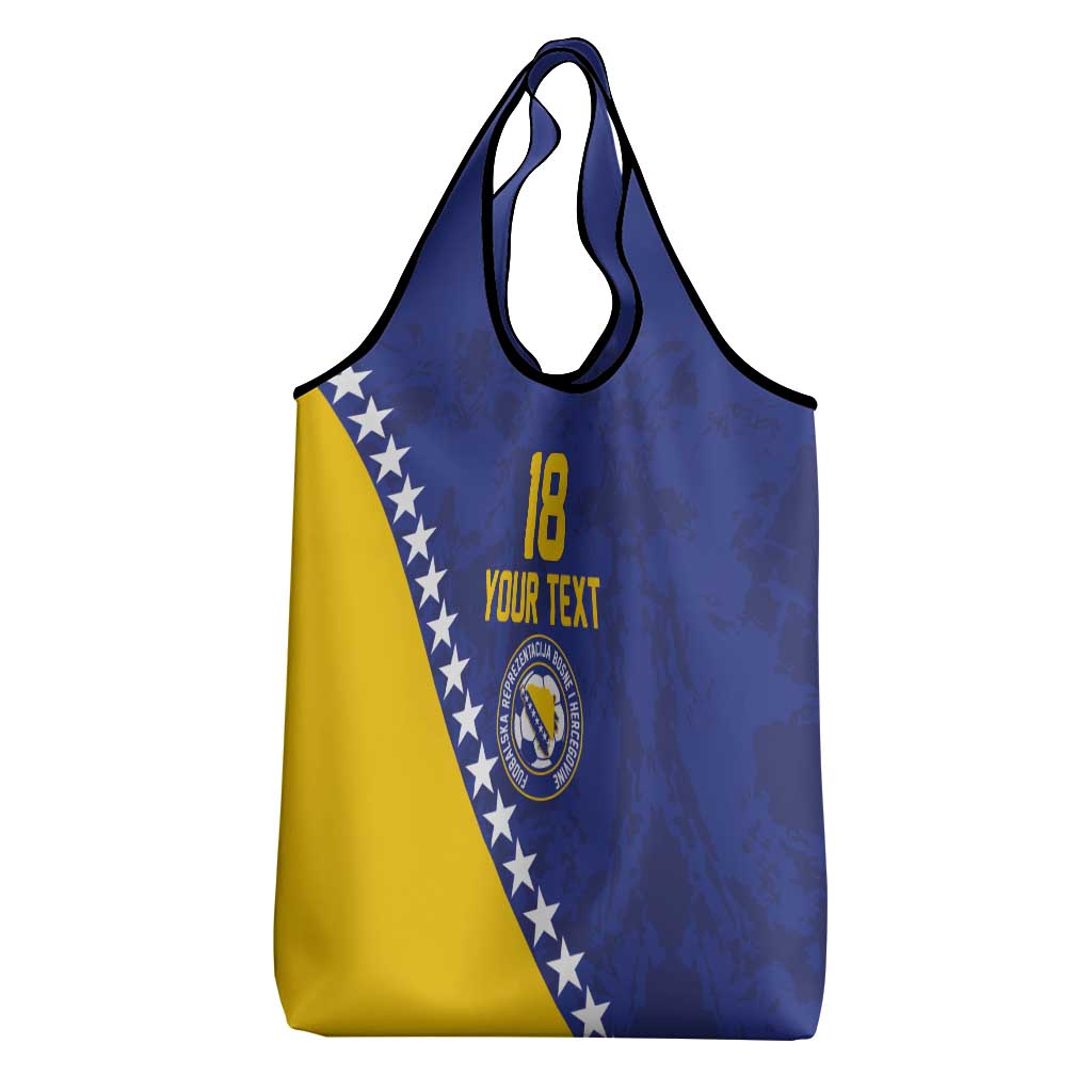 Custom Bosnia and Herzegovina Football Grocery Bag Go Champion Sporty Style - Wonder Print Shop
