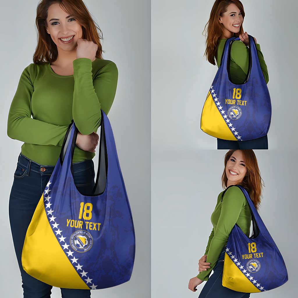 Custom Bosnia and Herzegovina Football Grocery Bag Go Champion Sporty Style - Wonder Print Shop