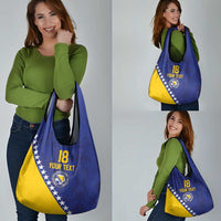 Custom Bosnia and Herzegovina Football Grocery Bag Go Champion Sporty Style - Wonder Print Shop
