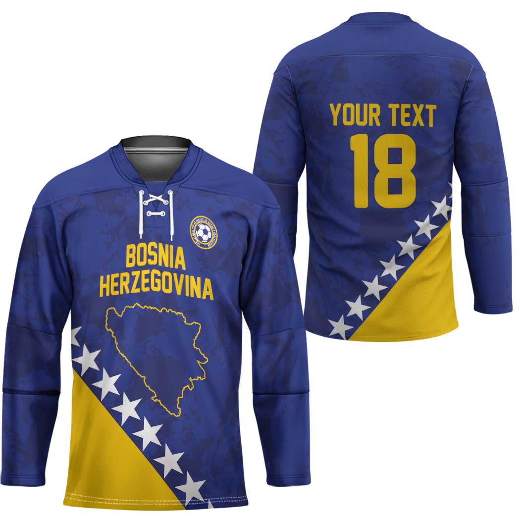 Custom Bosnia and Herzegovina Football Hockey Jersey Go Champion Sporty Style - Wonder Print Shop