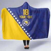 Custom Bosnia and Herzegovina Football Hooded Blanket Go Champion Sporty Style - Wonder Print Shop