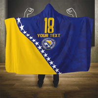 Custom Bosnia and Herzegovina Football Hooded Blanket Go Champion Sporty Style - Wonder Print Shop