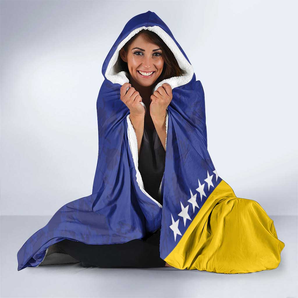 Custom Bosnia and Herzegovina Football Hooded Blanket Go Champion Sporty Style - Wonder Print Shop