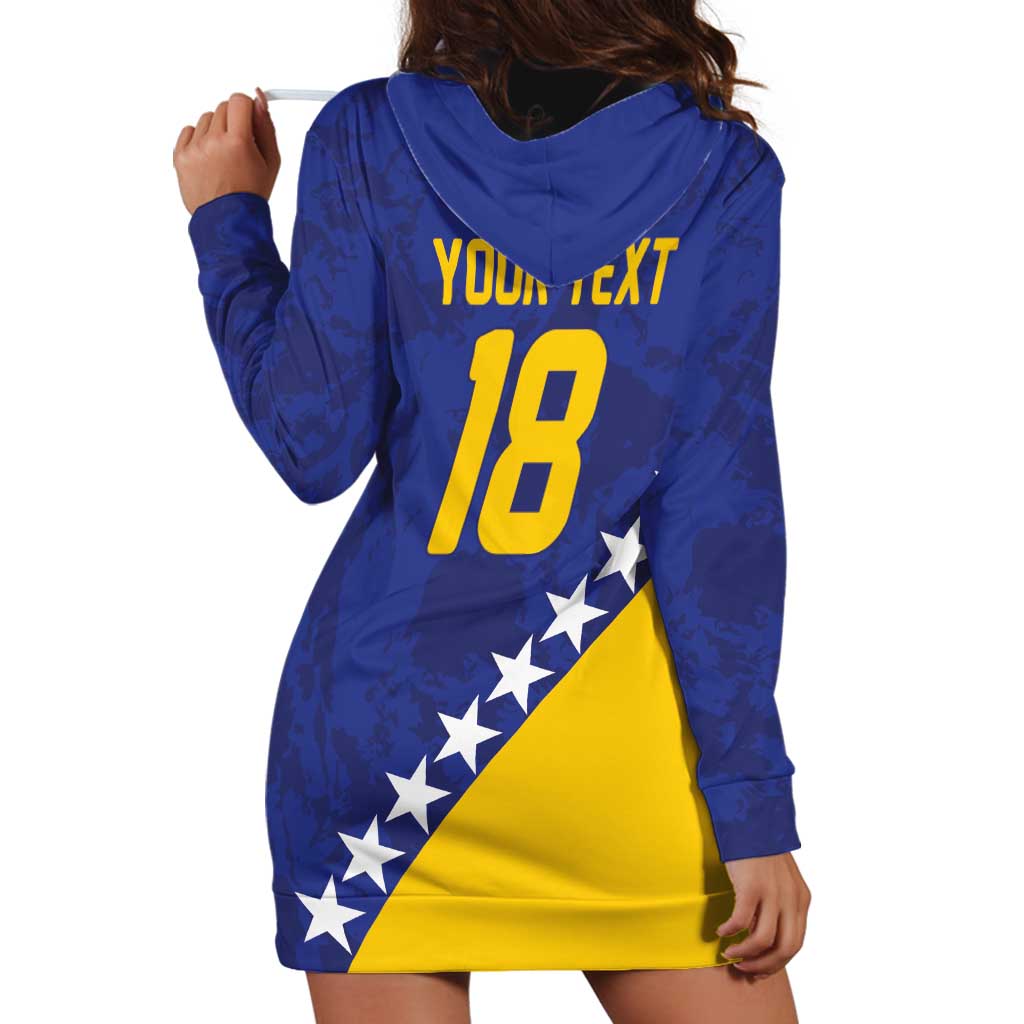 Custom Bosnia and Herzegovina Football Hoodie Dress Go Champion Sporty Style - Wonder Print Shop