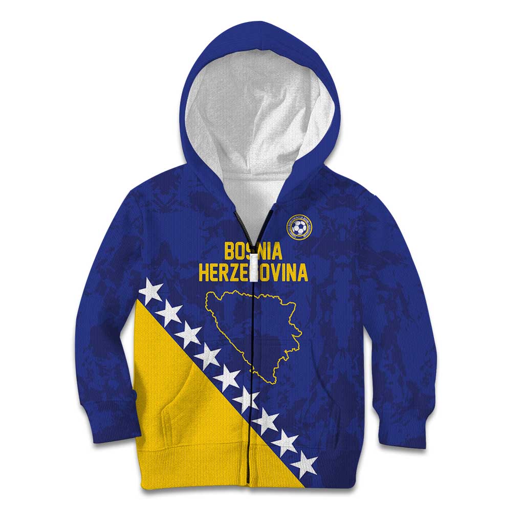 Custom Bosnia and Herzegovina Football Kid Hoodie Go Champion Sporty Style - Wonder Print Shop