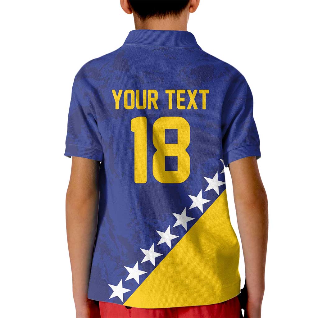 Custom Bosnia and Herzegovina Football Kid Polo Shirt Go Champion Sporty Style - Wonder Print Shop