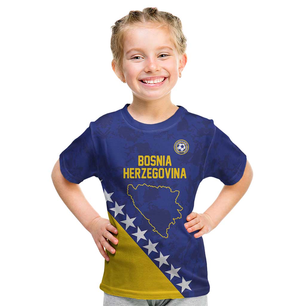 Custom Bosnia and Herzegovina Football Kid T Shirt Go Champion Sporty Style - Wonder Print Shop