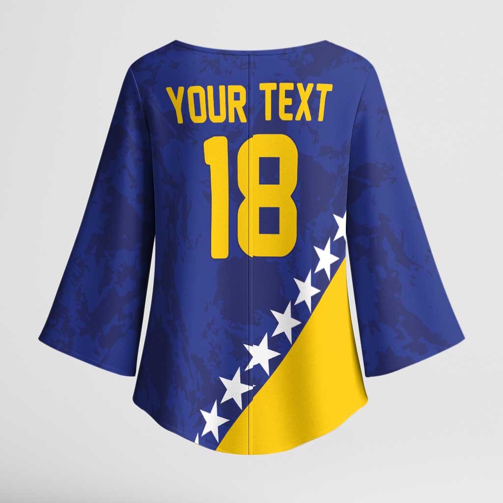 Custom Bosnia and Herzegovina Football Kimono Sleeve Blouse Go Champion Sporty Style - Wonder Print Shop