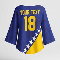 Custom Bosnia and Herzegovina Football Kimono Sleeve Blouse Go Champion Sporty Style - Wonder Print Shop