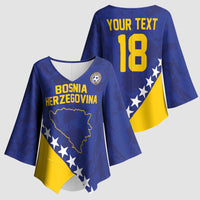 Custom Bosnia and Herzegovina Football Kimono Sleeve Blouse Go Champion Sporty Style - Wonder Print Shop
