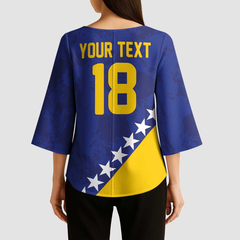 Custom Bosnia and Herzegovina Football Kimono Sleeve Blouse Go Champion Sporty Style - Wonder Print Shop