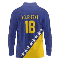 Custom Bosnia and Herzegovina Football Long Sleeve Polo Shirt Go Champion Sporty Style - Wonder Print Shop