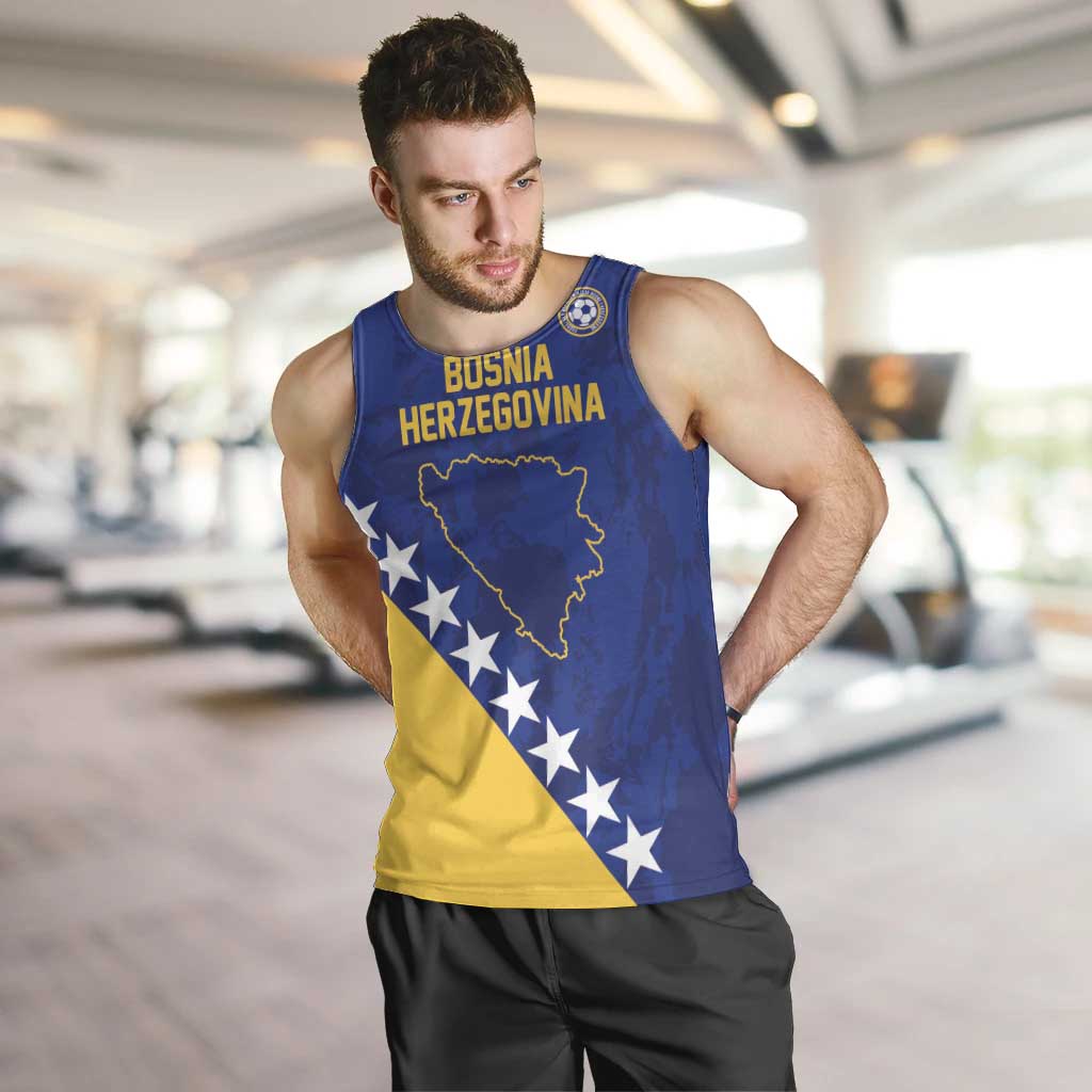 Custom Bosnia and Herzegovina Football Men Tank Top Go Champion Sporty Style - Wonder Print Shop
