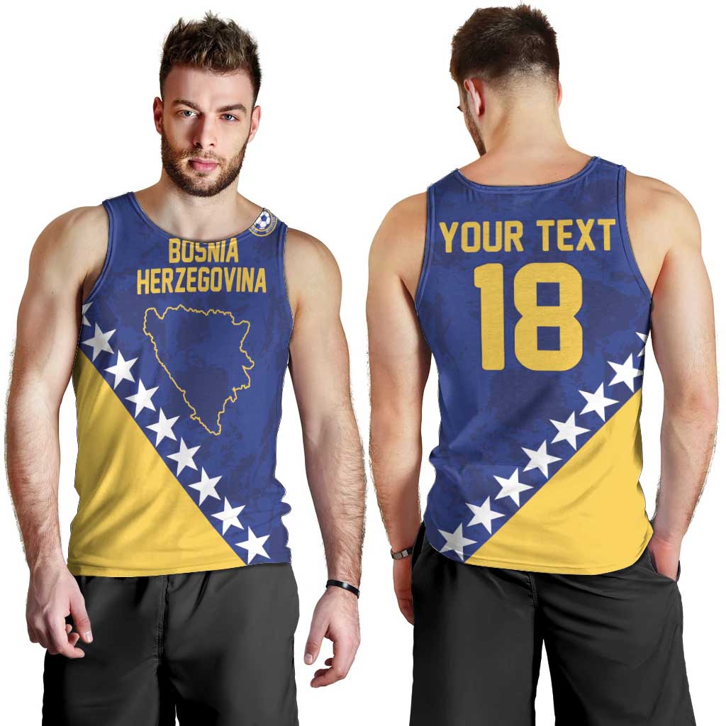 Custom Bosnia and Herzegovina Football Men Tank Top Go Champion Sporty Style - Wonder Print Shop