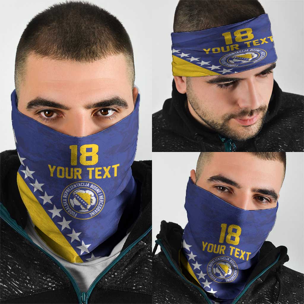 Custom Bosnia and Herzegovina Football Neck Gaiter Go Champion Sporty Style - Wonder Print Shop
