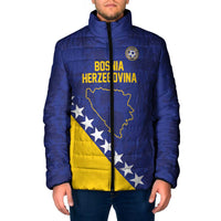 Custom Bosnia and Herzegovina Football Padded Jacket Go Champion Sporty Style - Wonder Print Shop