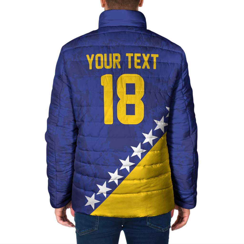 Custom Bosnia and Herzegovina Football Padded Jacket Go Champion Sporty Style - Wonder Print Shop