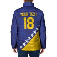 Custom Bosnia and Herzegovina Football Padded Jacket Go Champion Sporty Style - Wonder Print Shop