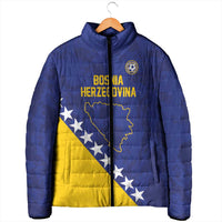 Custom Bosnia and Herzegovina Football Padded Jacket Go Champion Sporty Style - Wonder Print Shop