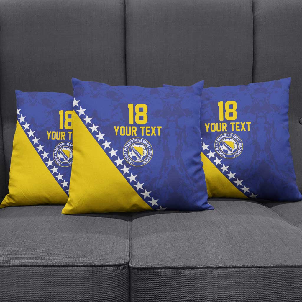 Custom Bosnia and Herzegovina Football Pillow Cover Go Champion Sporty Style - Wonder Print Shop