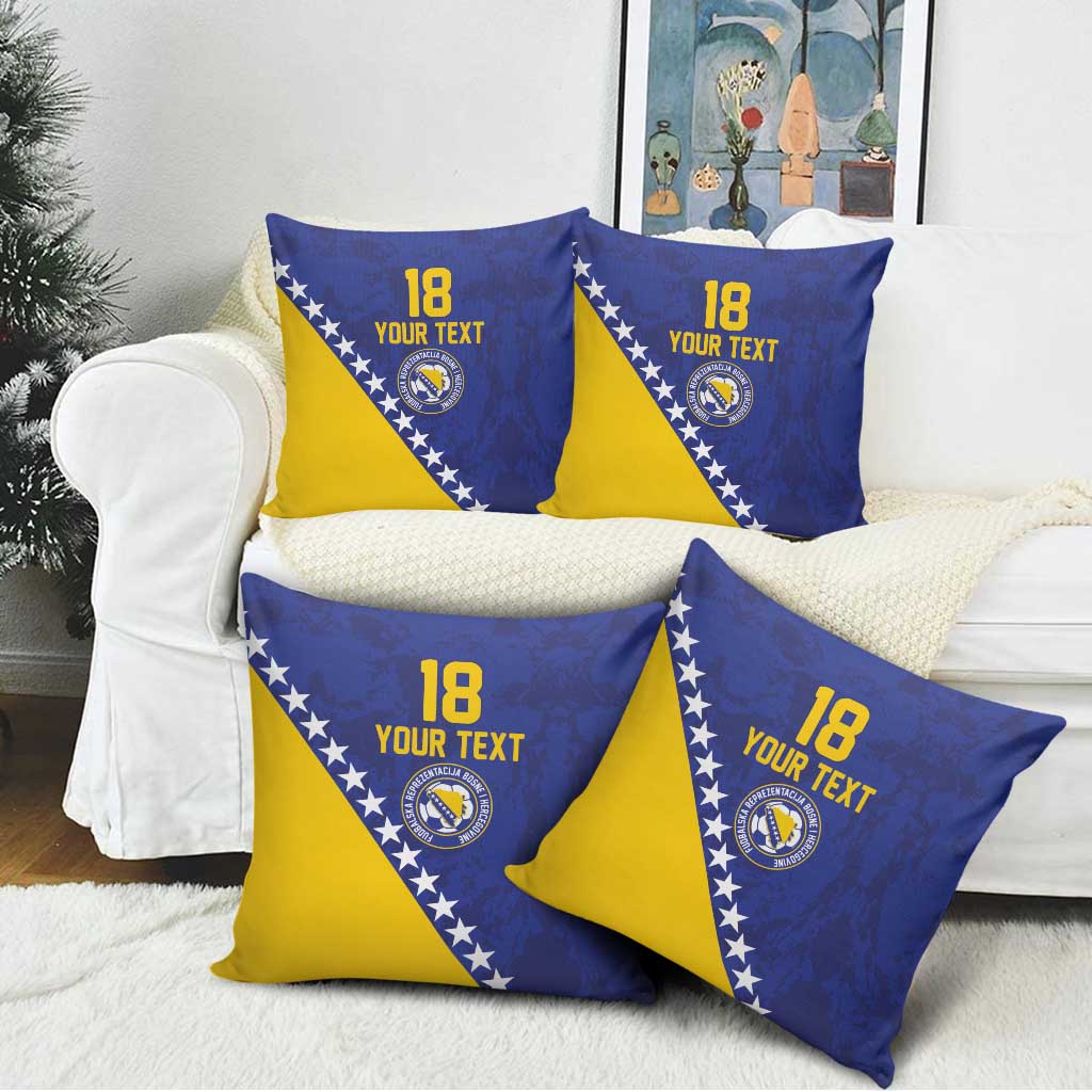 Custom Bosnia and Herzegovina Football Pillow Cover Go Champion Sporty Style - Wonder Print Shop