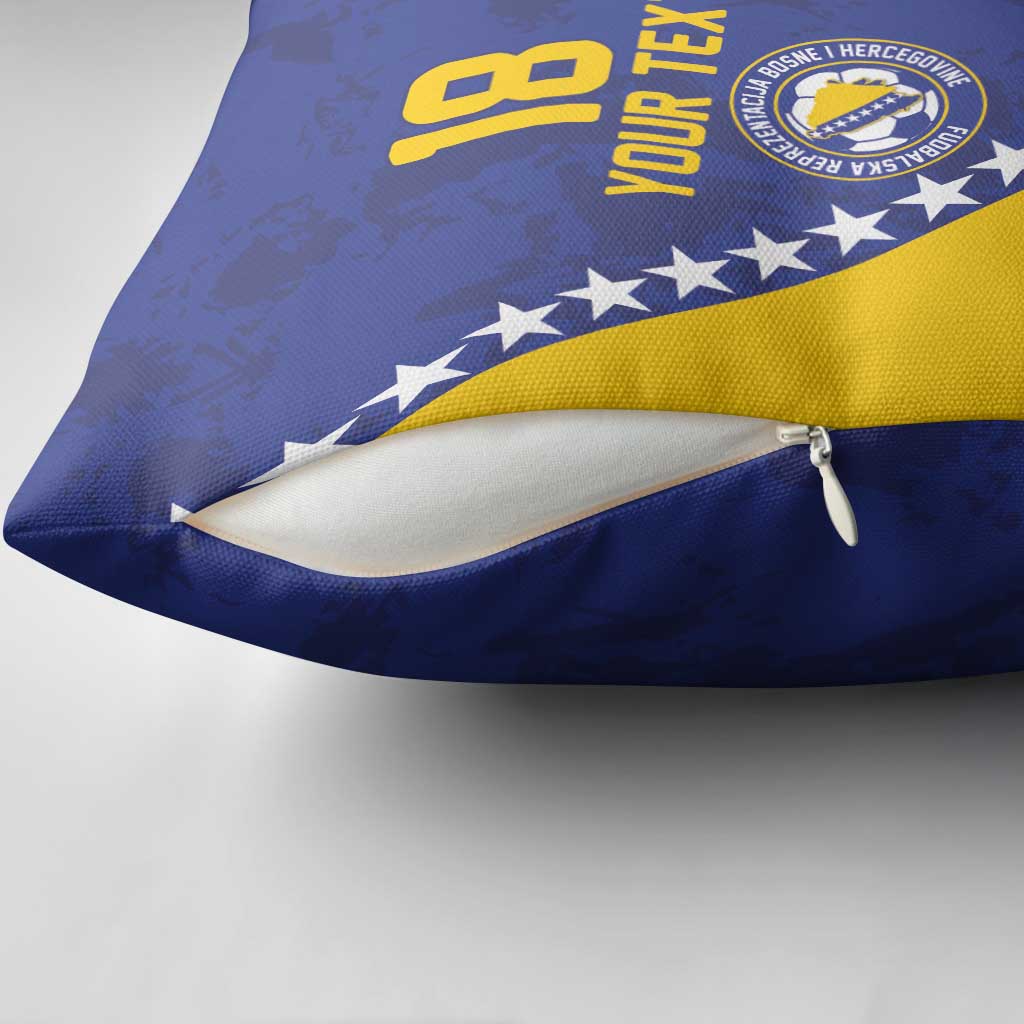 Custom Bosnia and Herzegovina Football Pillow Cover Go Champion Sporty Style - Wonder Print Shop
