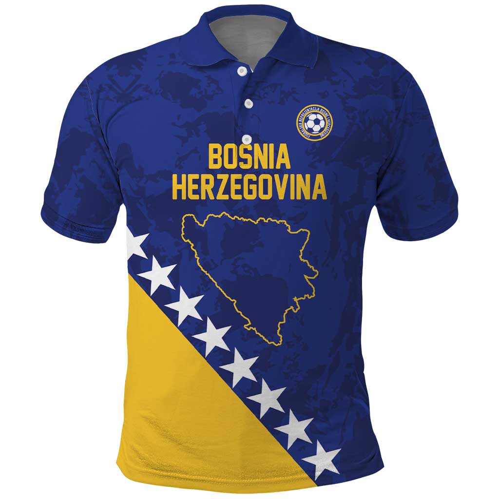 Custom Bosnia and Herzegovina Football Polo Shirt Go Champion Sporty Style - Wonder Print Shop