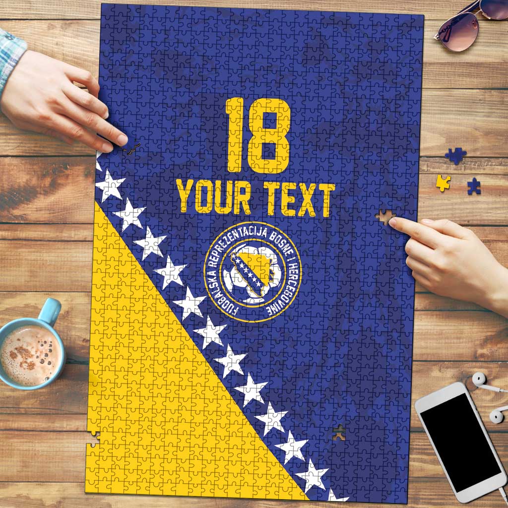 Custom Bosnia and Herzegovina Football Puzzle Go Champion Sporty Style - Wonder Print Shop