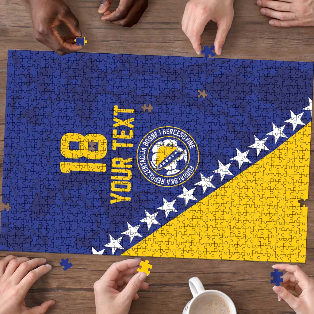 Custom Bosnia and Herzegovina Football Puzzle Go Champion Sporty Style - Wonder Print Shop