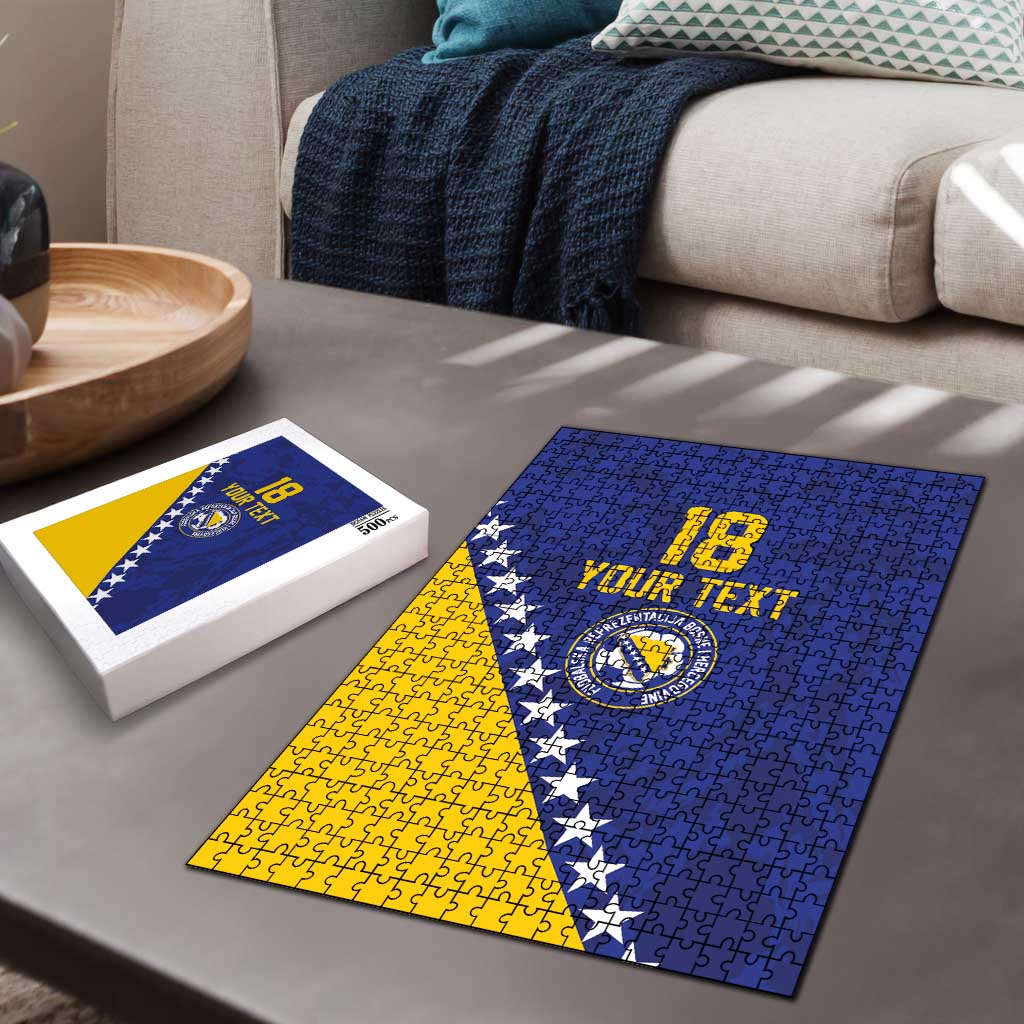 Custom Bosnia and Herzegovina Football Puzzle Go Champion Sporty Style - Wonder Print Shop