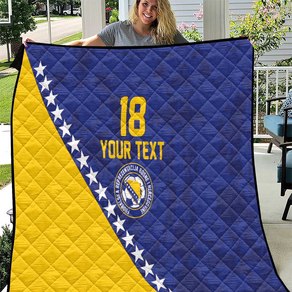 Custom Bosnia and Herzegovina Football Quilt Go Champion Sporty Style - Wonder Print Shop