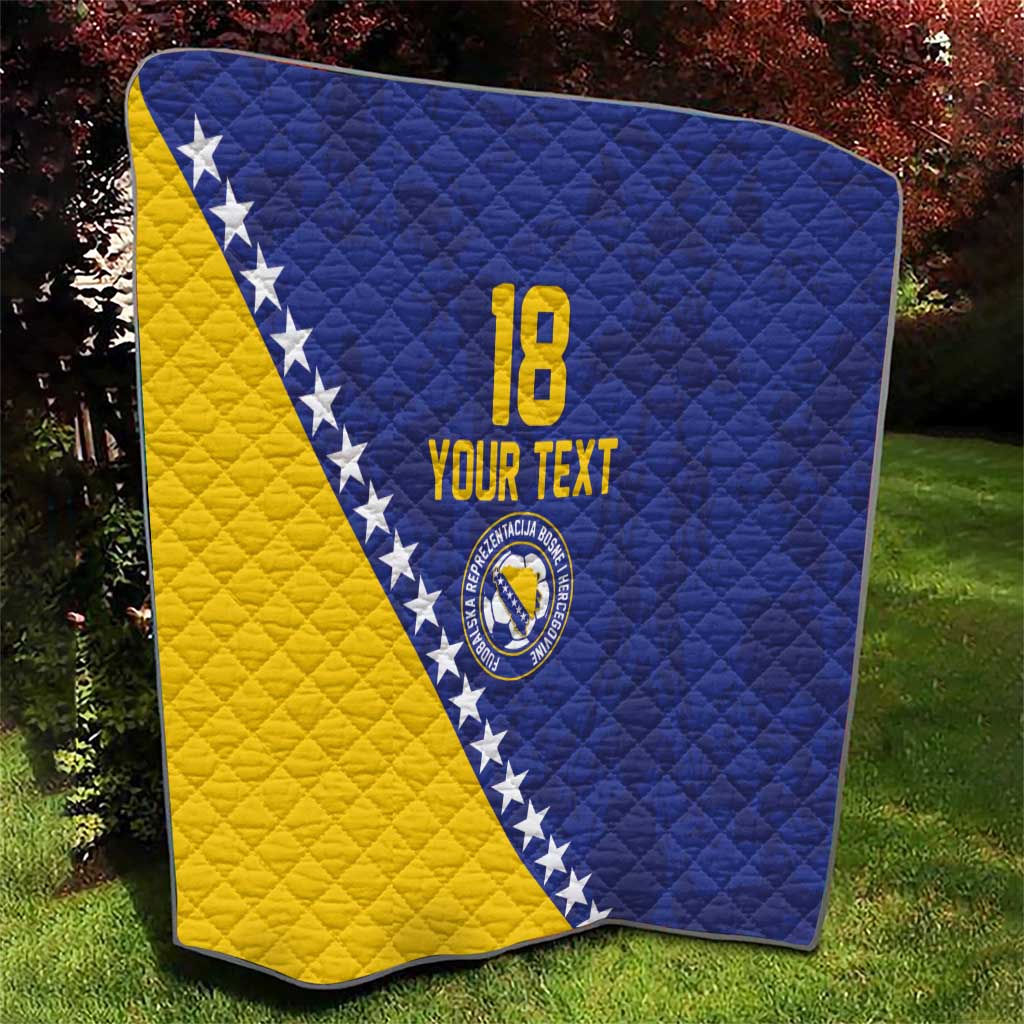 Custom Bosnia and Herzegovina Football Quilt Go Champion Sporty Style - Wonder Print Shop