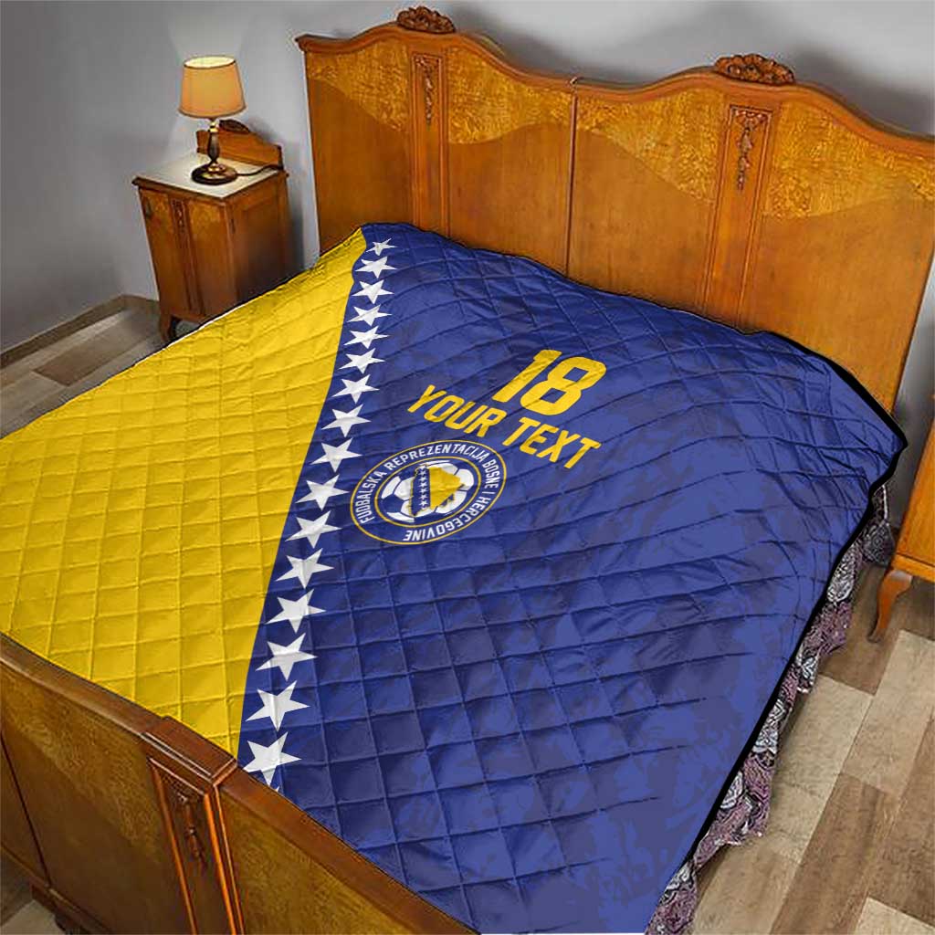 Custom Bosnia and Herzegovina Football Quilt Go Champion Sporty Style - Wonder Print Shop