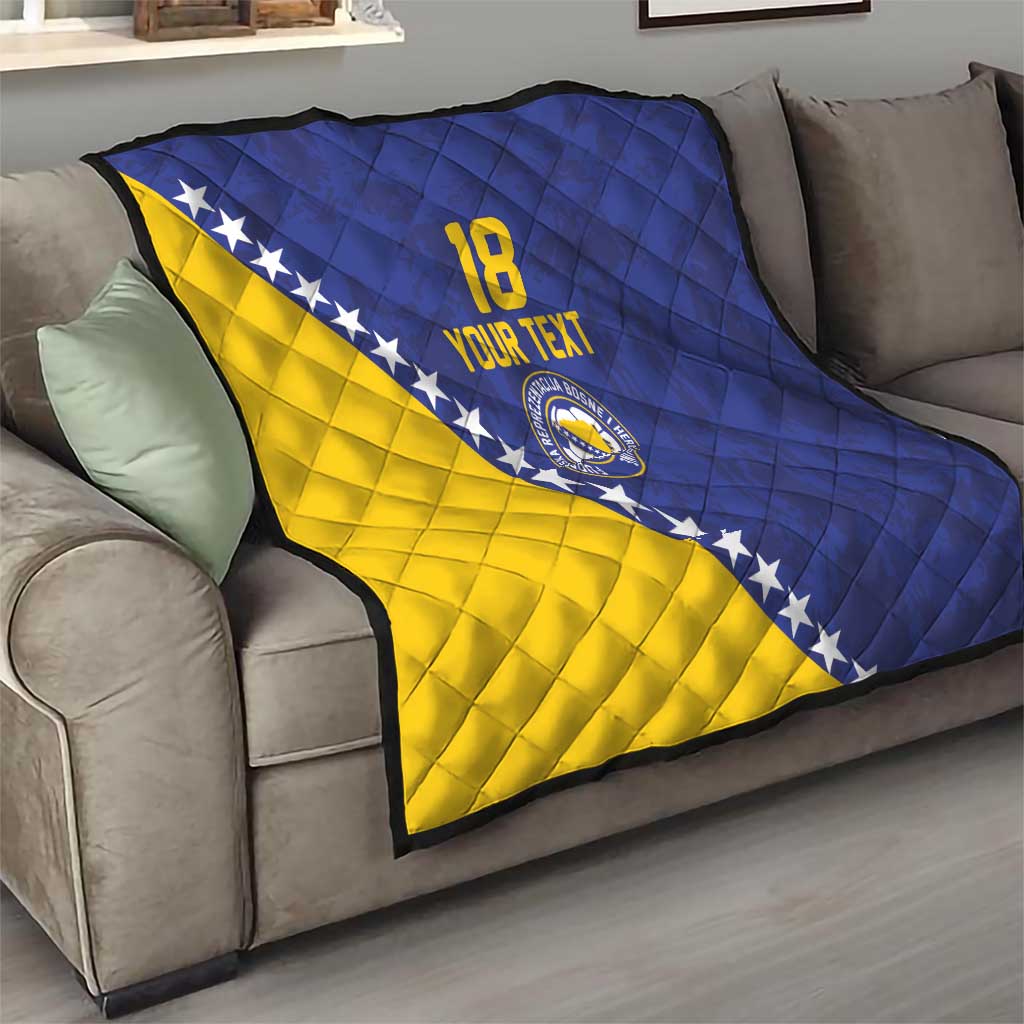 Custom Bosnia and Herzegovina Football Quilt Go Champion Sporty Style - Wonder Print Shop
