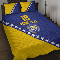 Custom Bosnia and Herzegovina Football Quilt Bed Set Go Champion Sporty Style - Wonder Print Shop