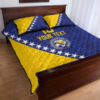 Custom Bosnia and Herzegovina Football Quilt Bed Set Go Champion Sporty Style - Wonder Print Shop