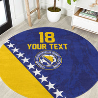 Custom Bosnia and Herzegovina Football Round Carpet Go Champion Sporty Style - Wonder Print Shop