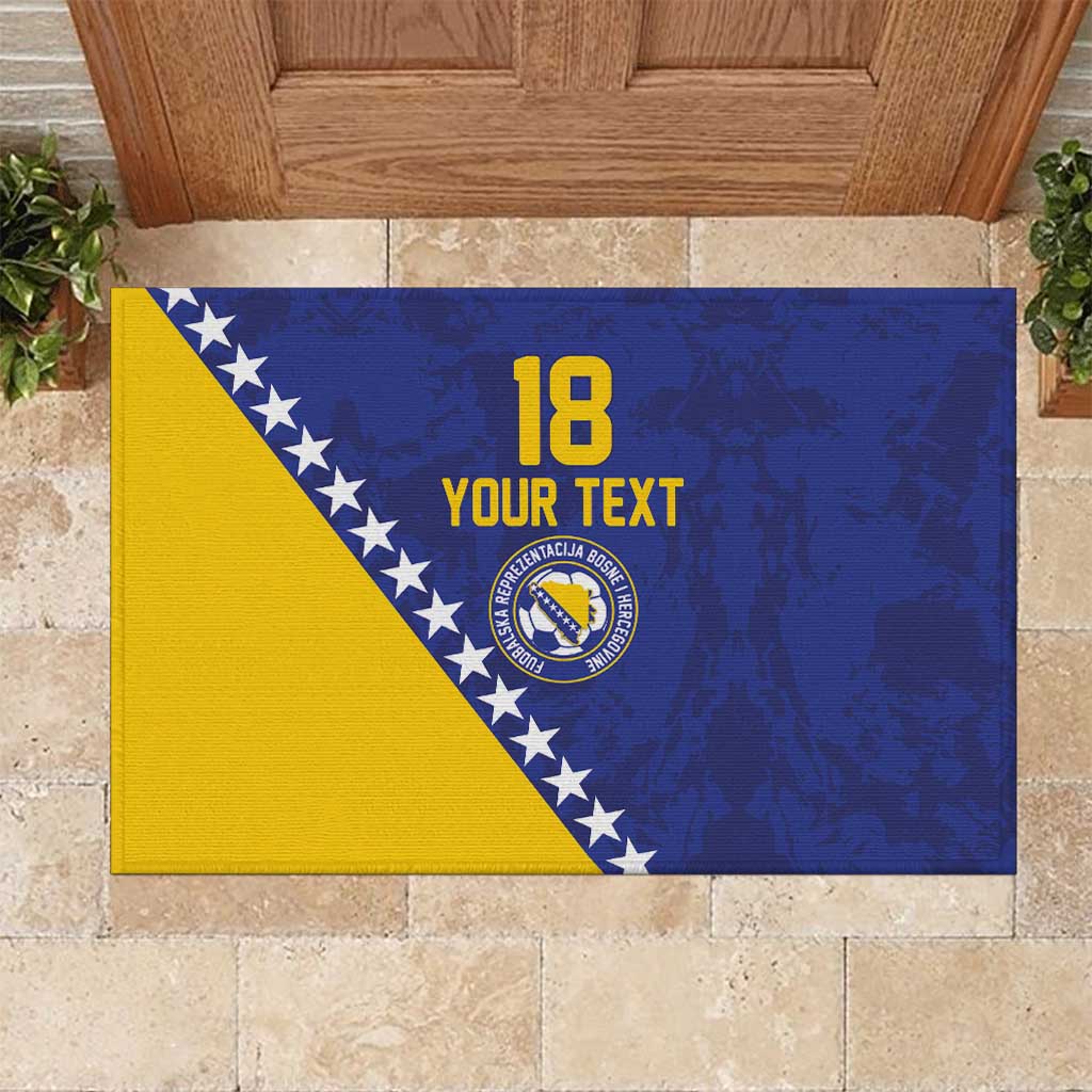 Custom Bosnia and Herzegovina Football Rubber Doormat Go Champion Sporty Style - Wonder Print Shop