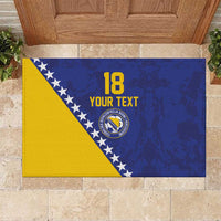 Custom Bosnia and Herzegovina Football Rubber Doormat Go Champion Sporty Style - Wonder Print Shop