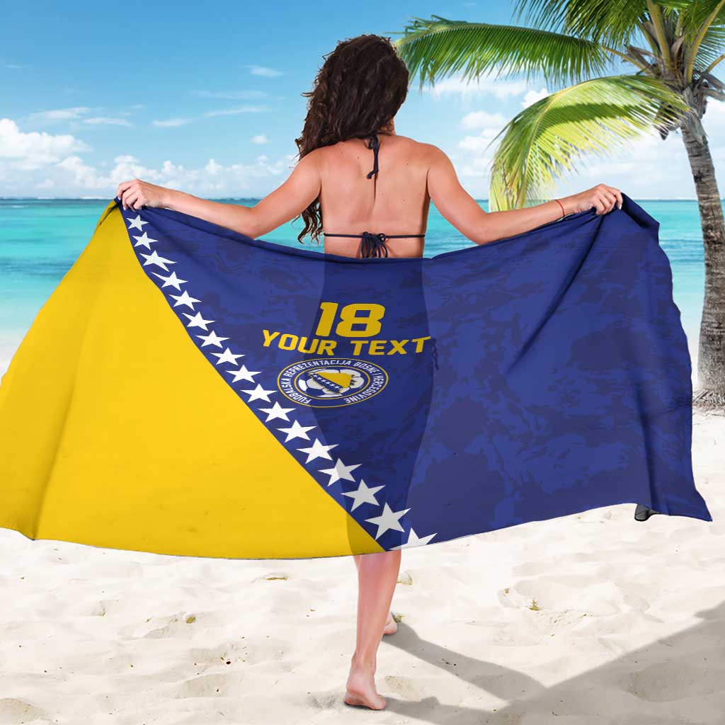 Custom Bosnia and Herzegovina Football Sarong Go Champion Sporty Style - Wonder Print Shop